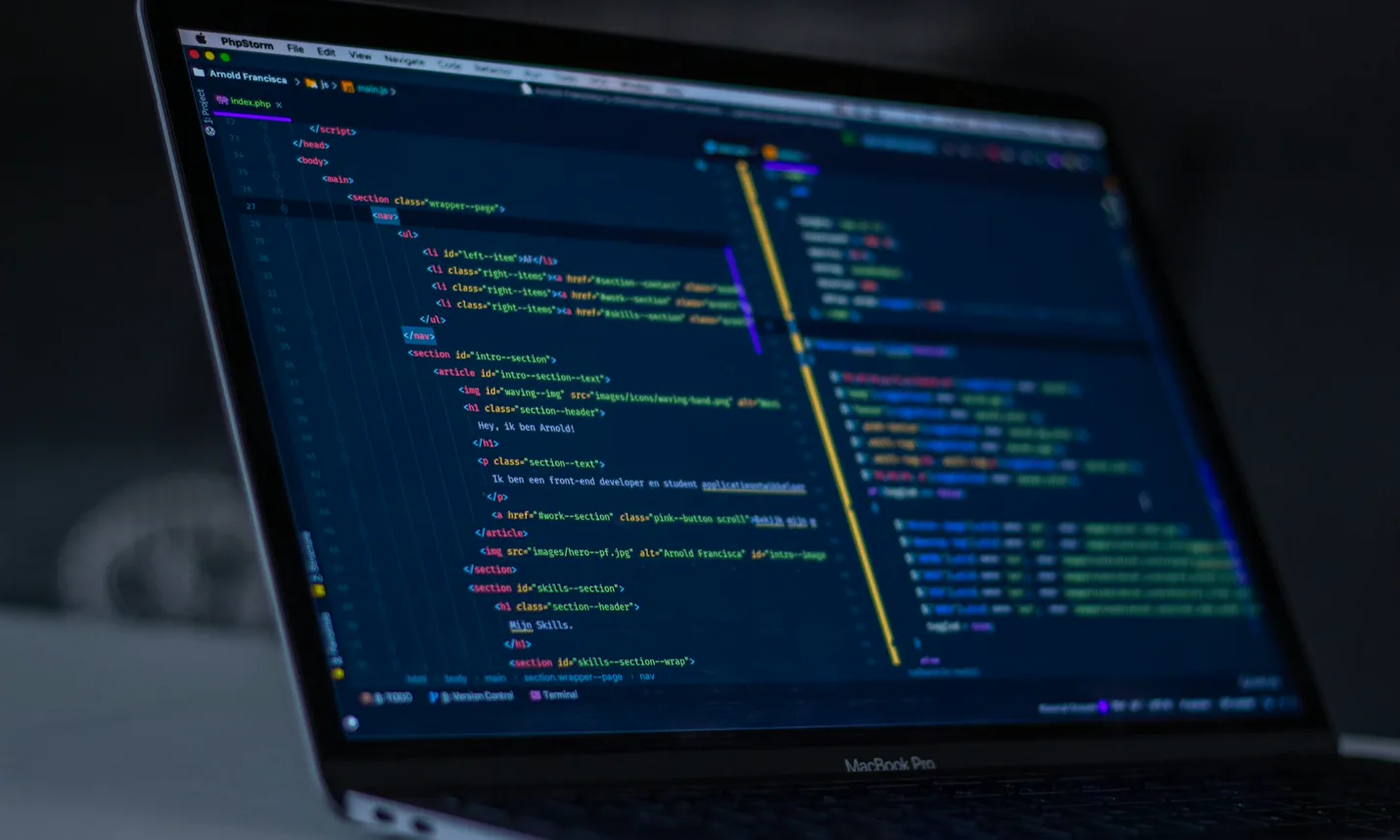 Nahaufnahme eines Bildschirms mit Quellcode.